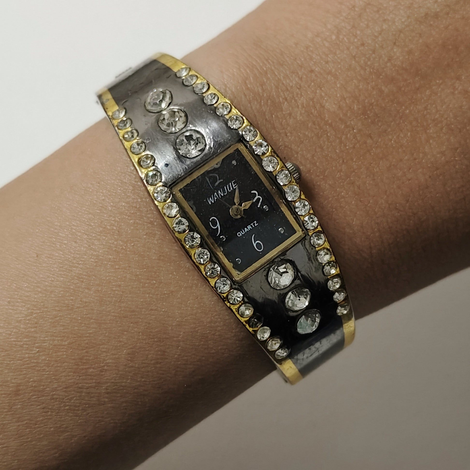 Black Metal Cuff Watch