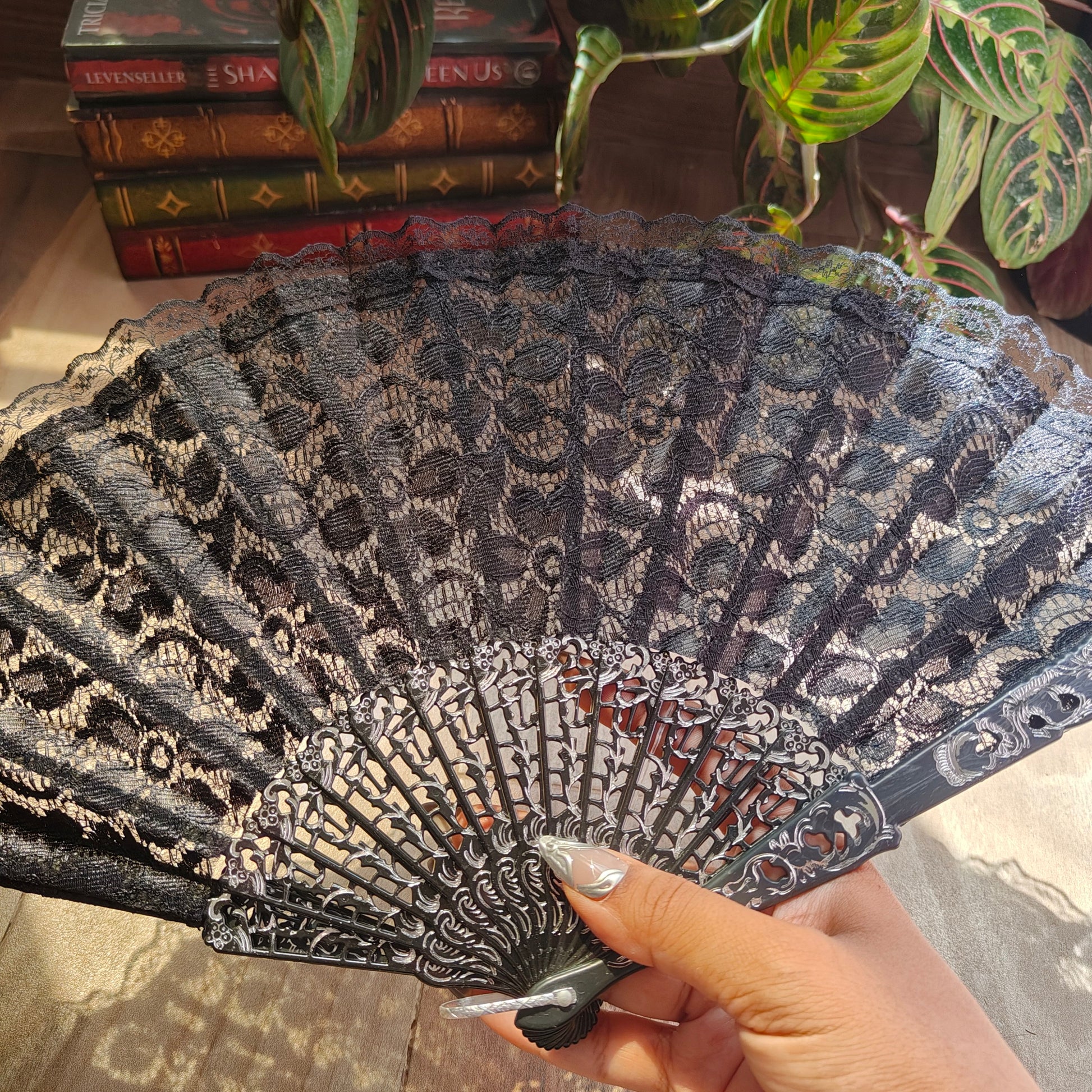 Full Lace Black Hand Fan