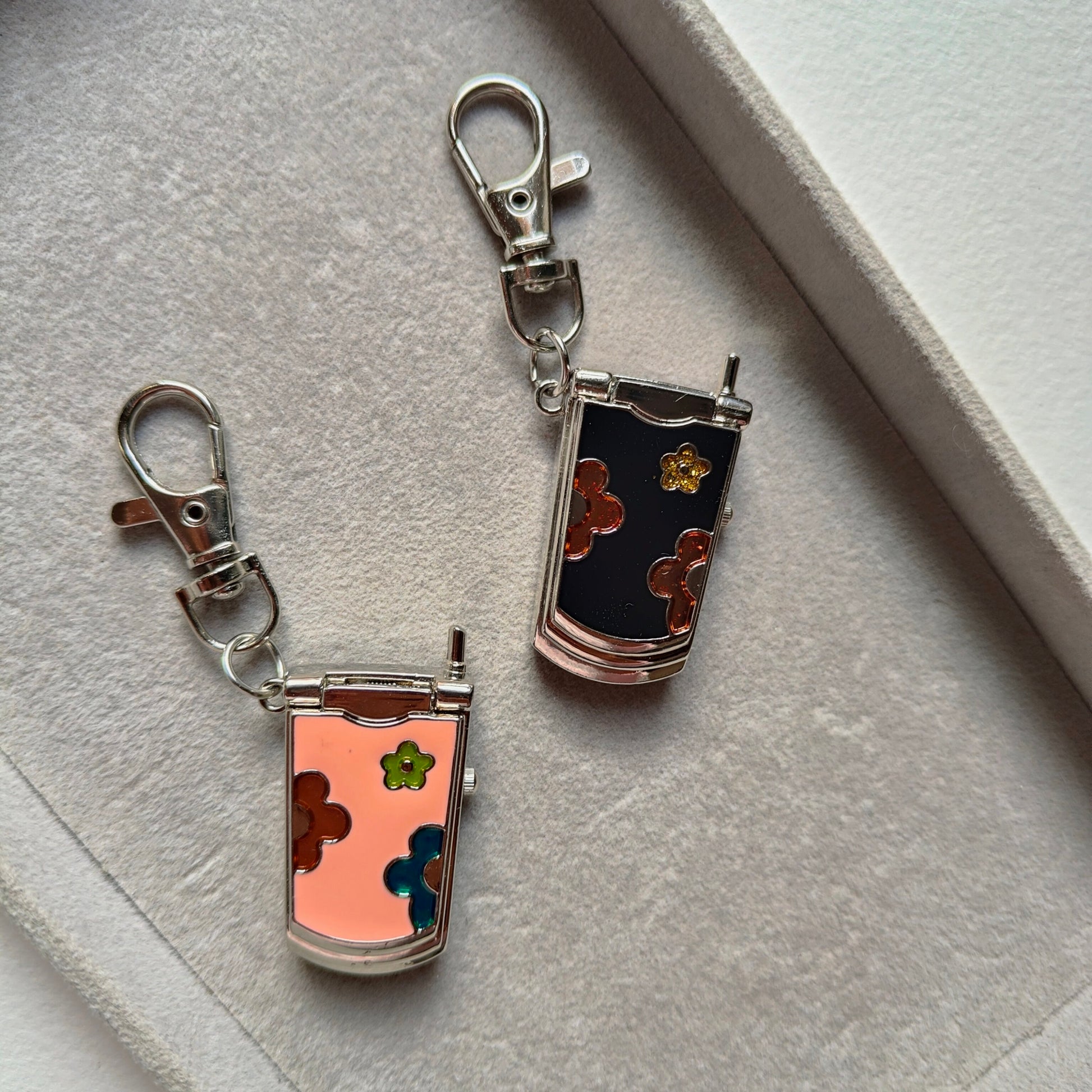 Flip Phone Keychain Watch