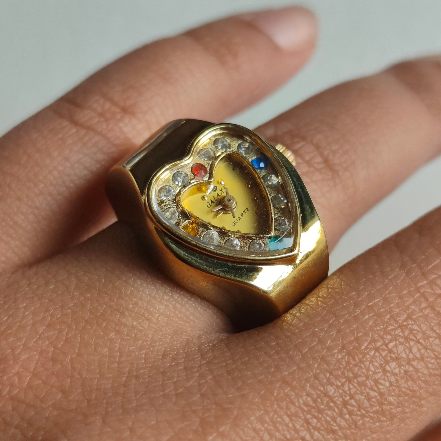Gold on Gold Heart Watch Ring