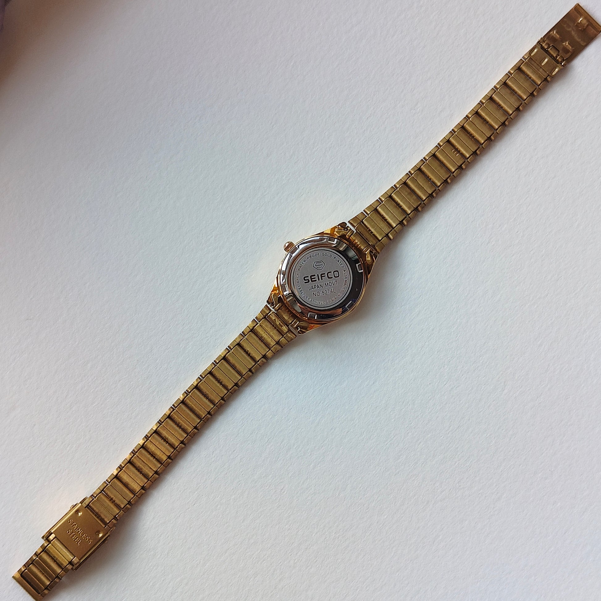 White Dial Mirror Bezel Gold Seifco Watch