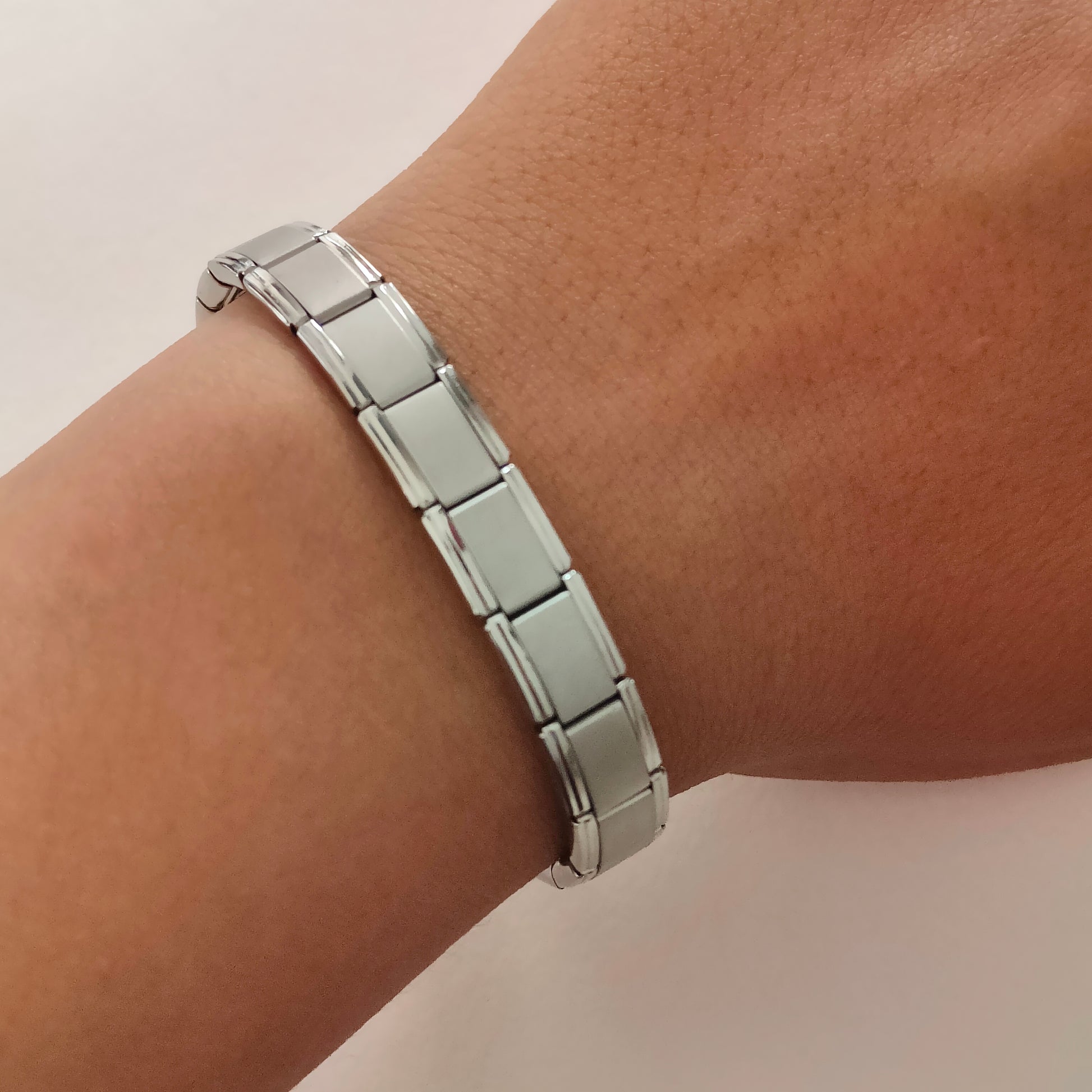 Matt Silver Italian Charm Bracelet