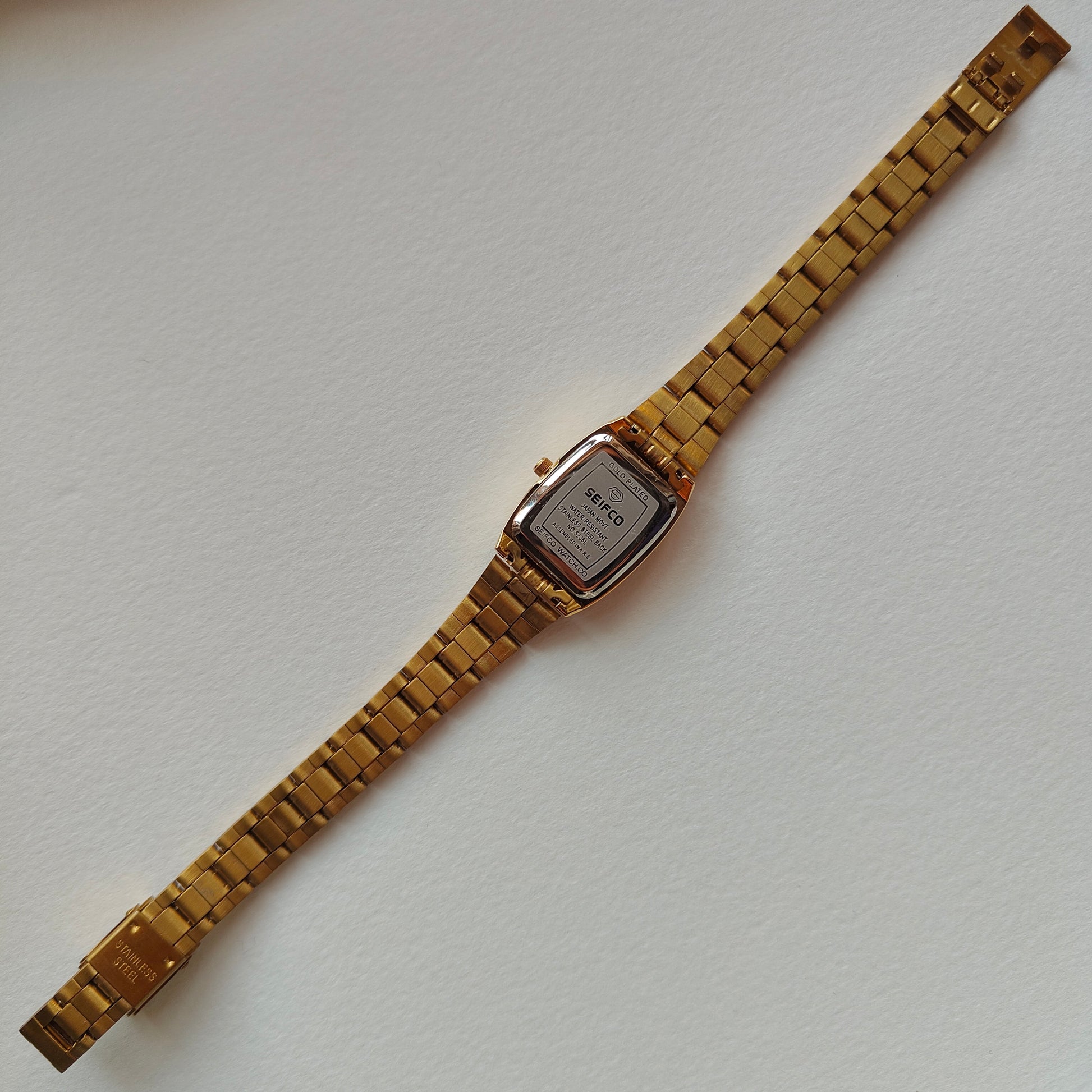 Black Dial Rectangular Gold Seifco Watch