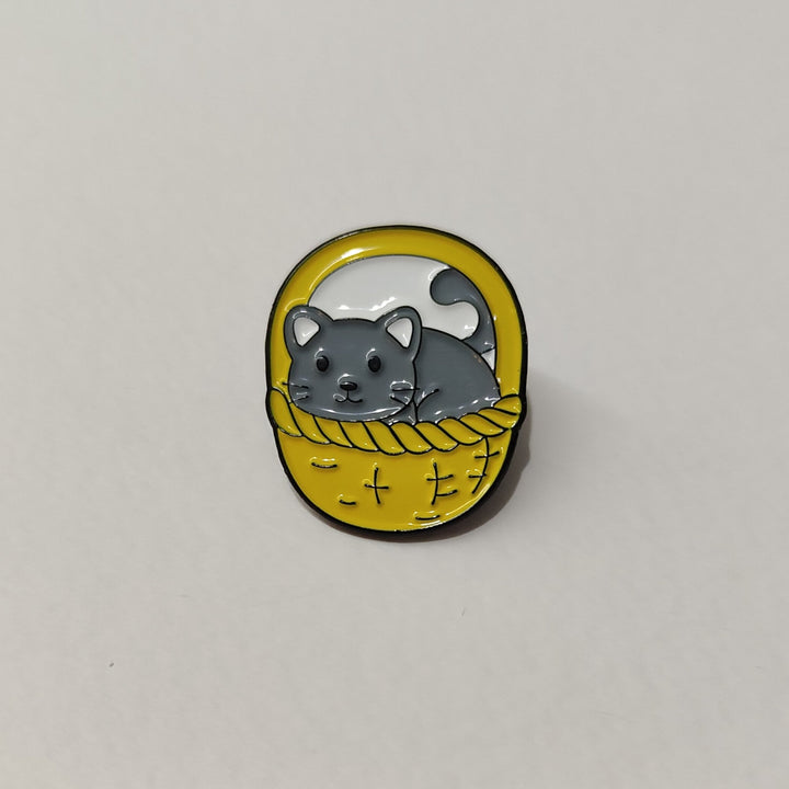 Cat in a Basket Pin