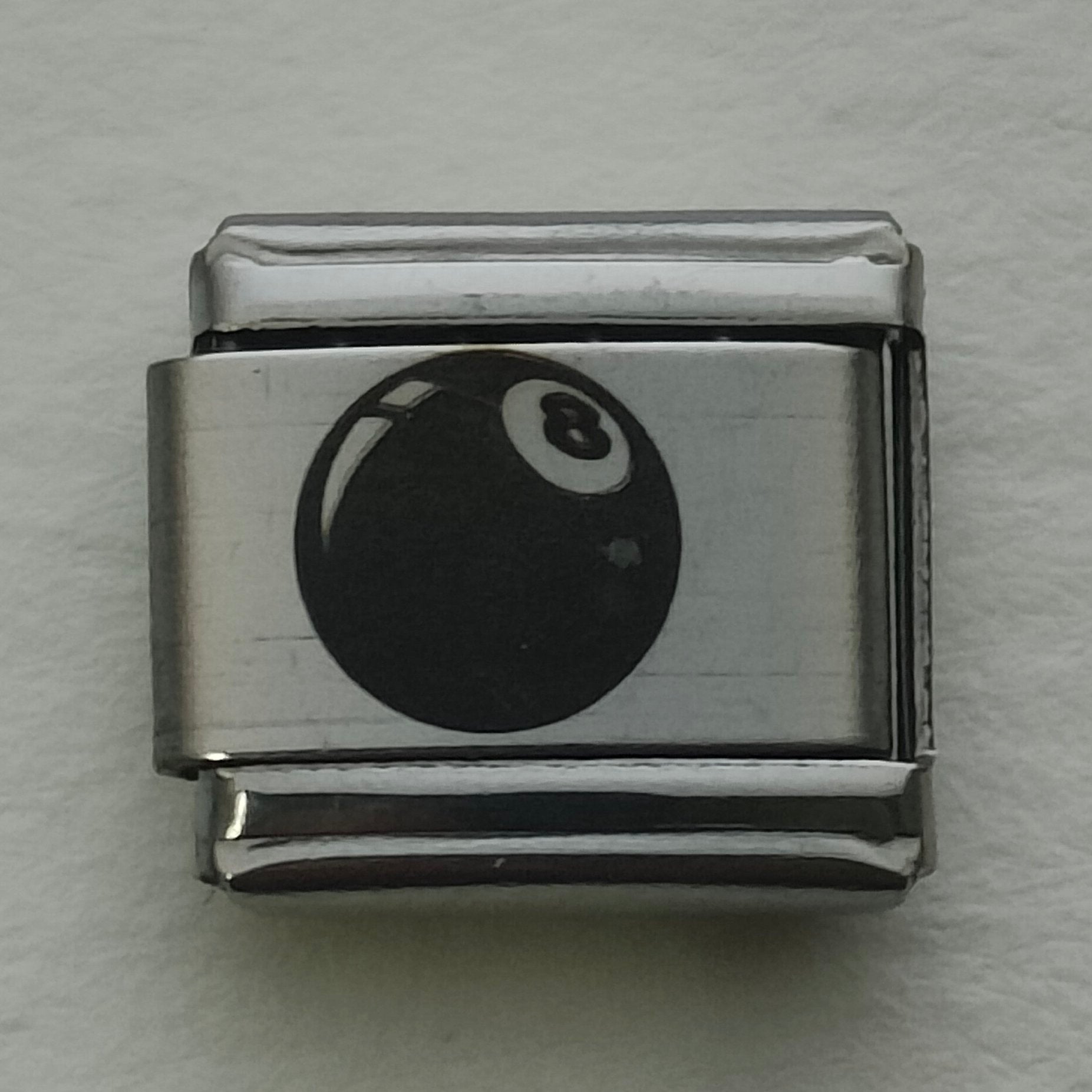 8 Ball Silver Charm