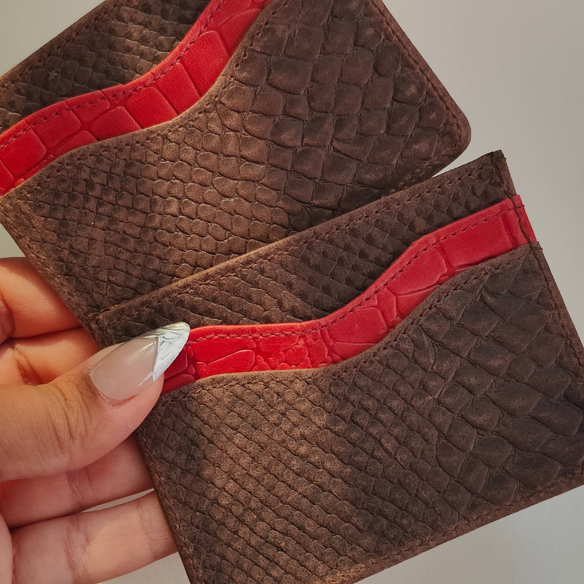 Brown X Red Cardholder