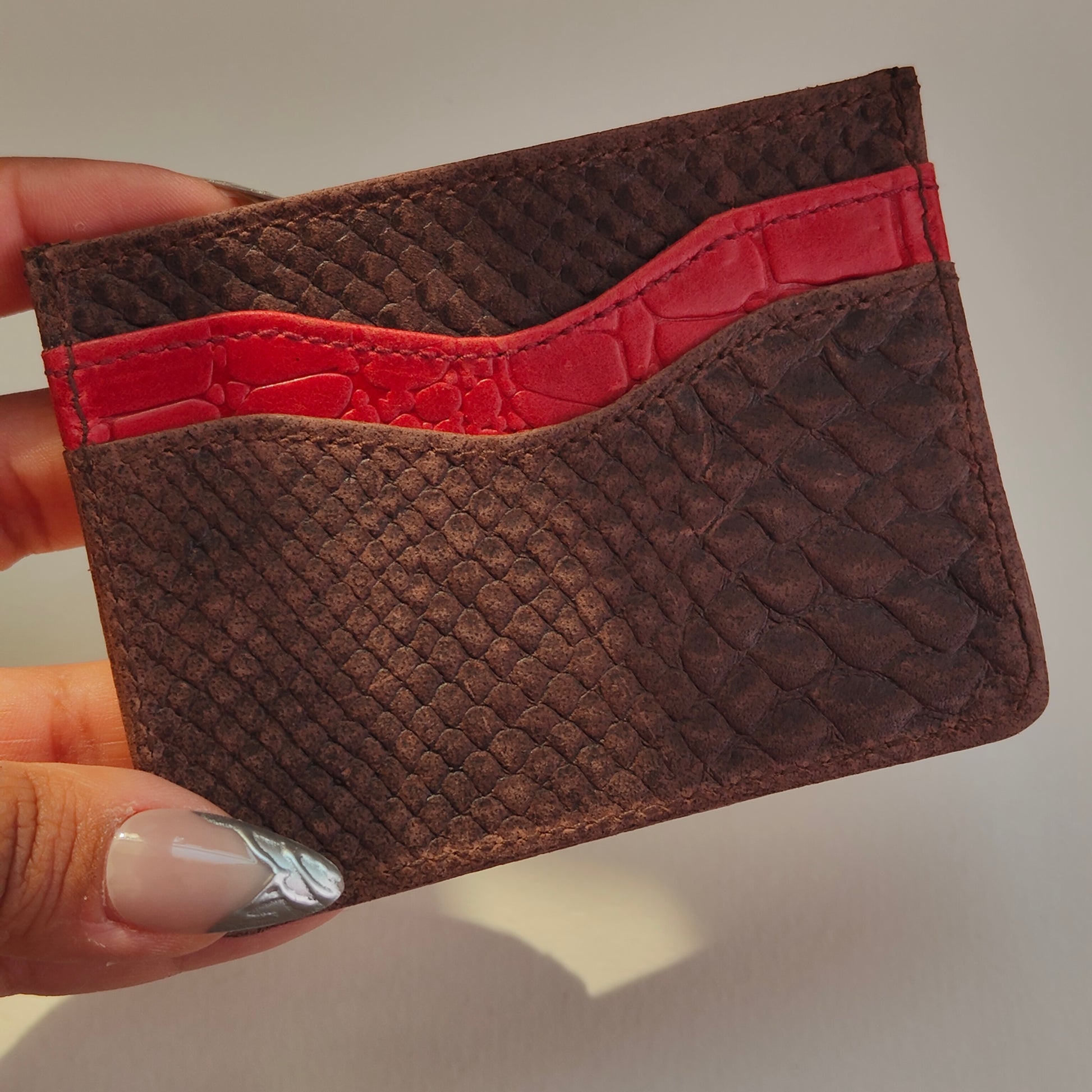 Brown X Red Cardholder