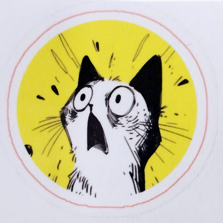 The White Screaming Cat Sticker