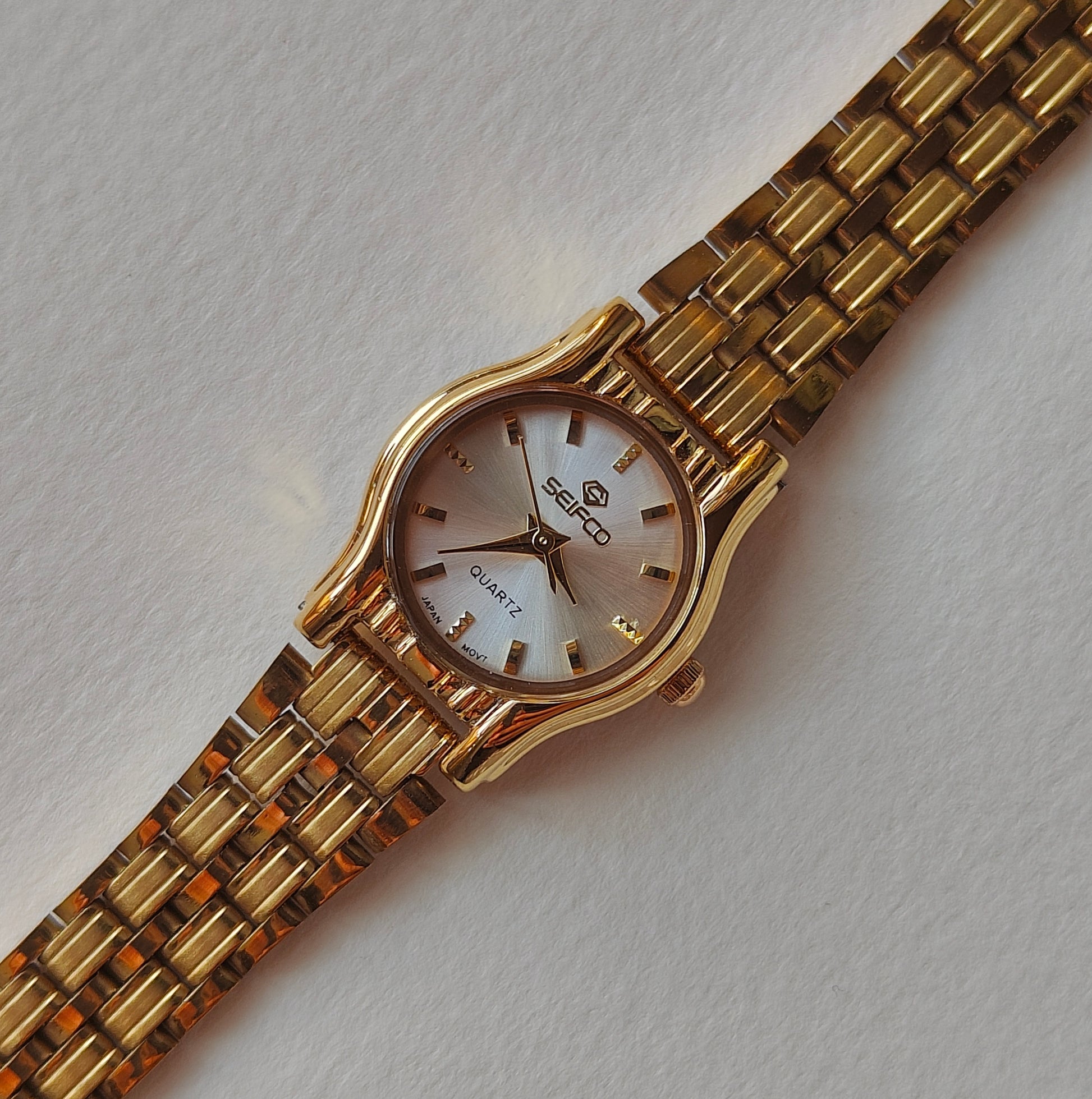 White Dial Gold Dainty Seifco Watch
