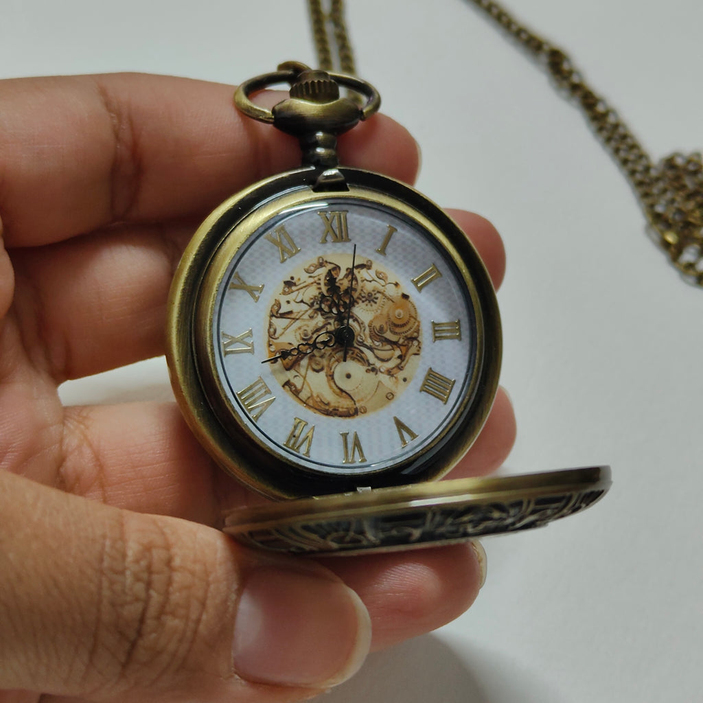 Bronze Pocket Watch Necklace
