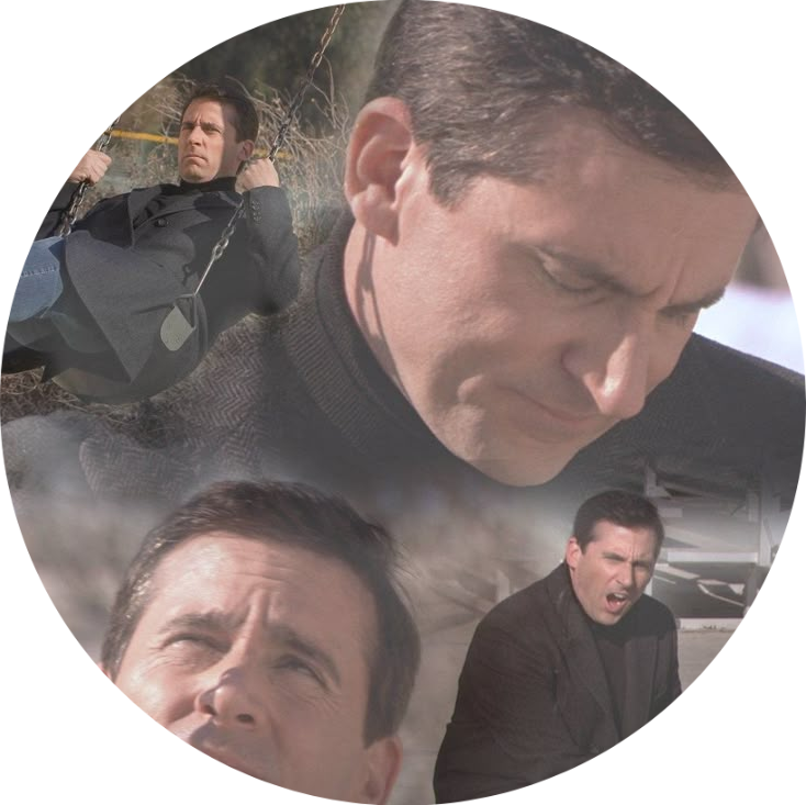 Sad Michael Scott Button Pin