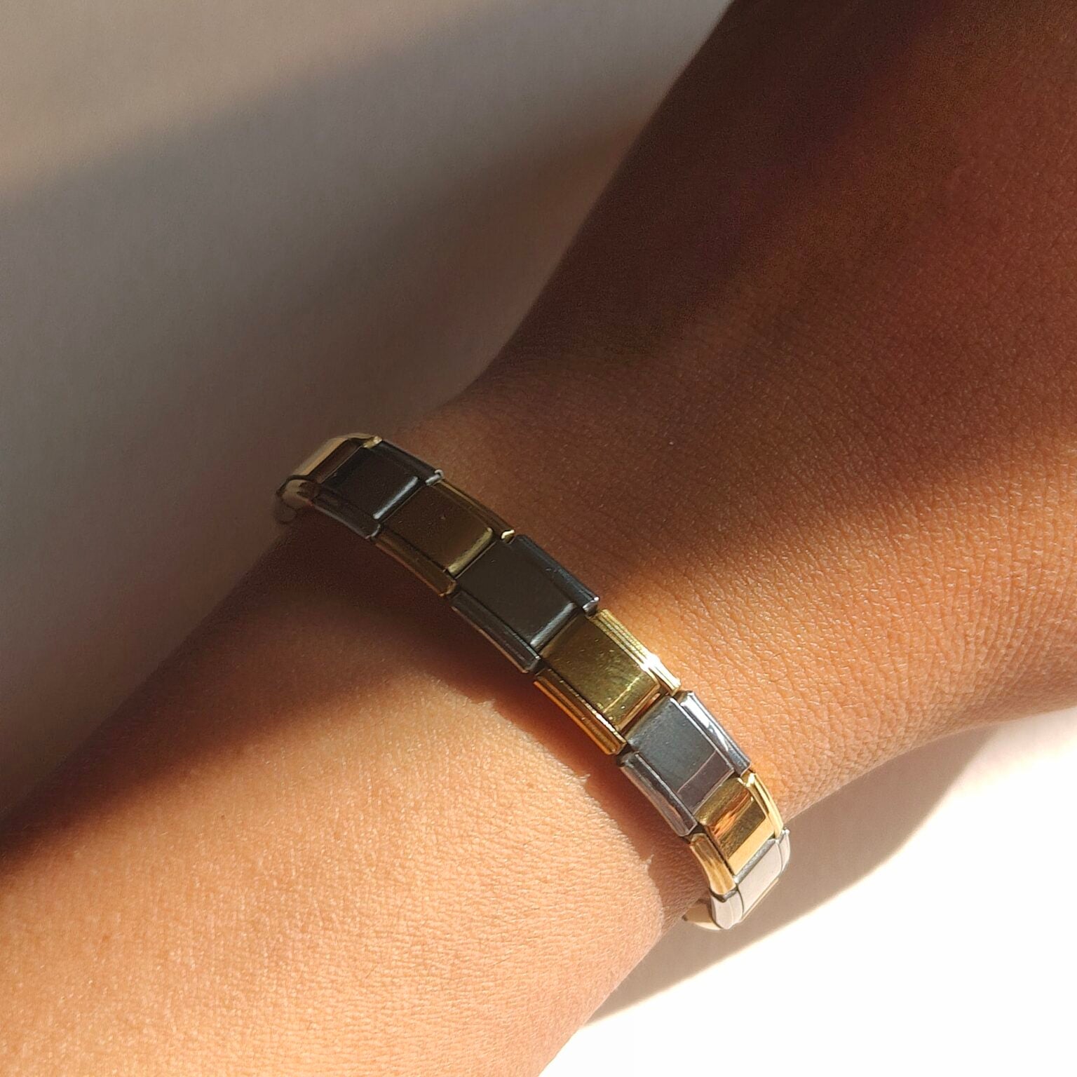 Mix Metal Italian Charm Bracelet