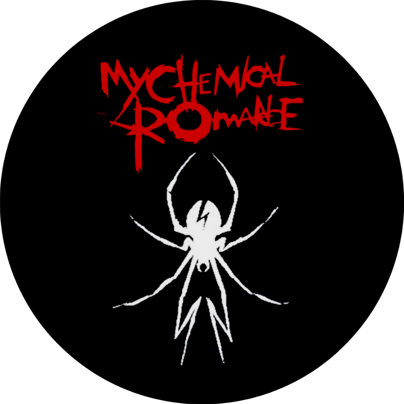 My chemical romance spider button pin