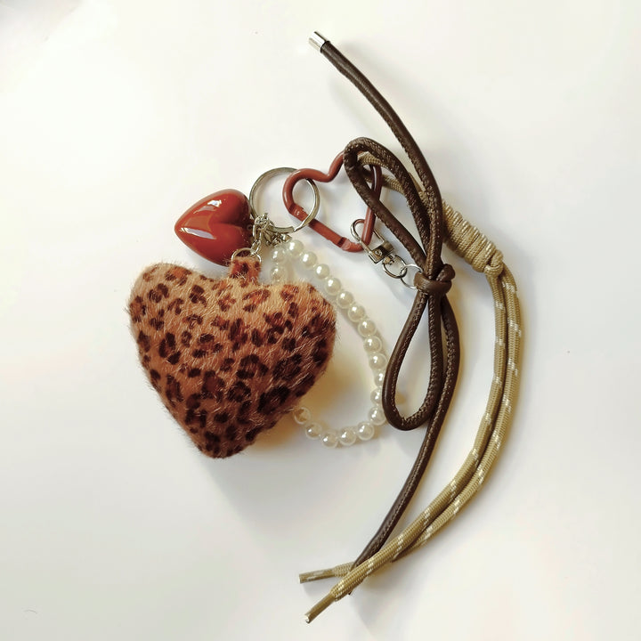 The Cheetah Heart Bag Charm