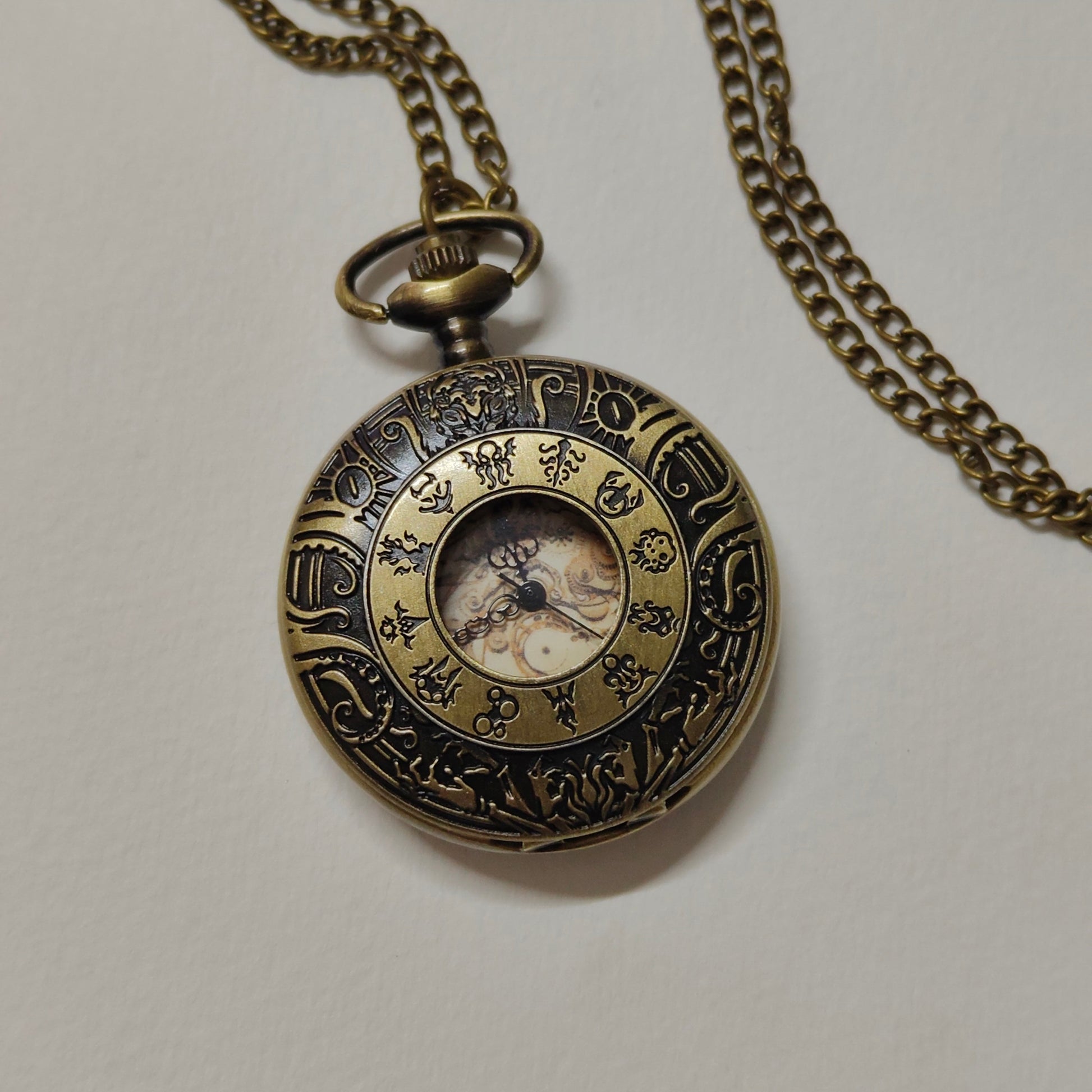 Bronze Pocket Watch Necklace