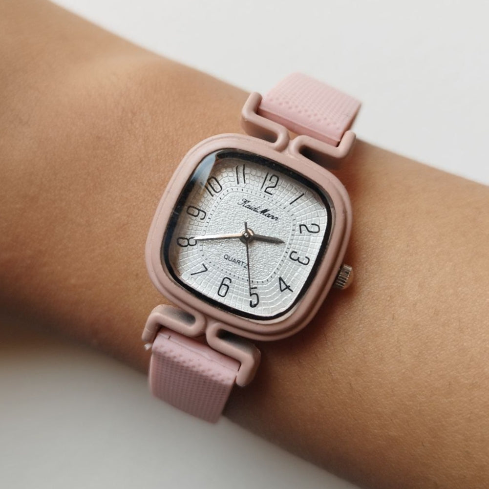 Pastel Pink Rubber Watch