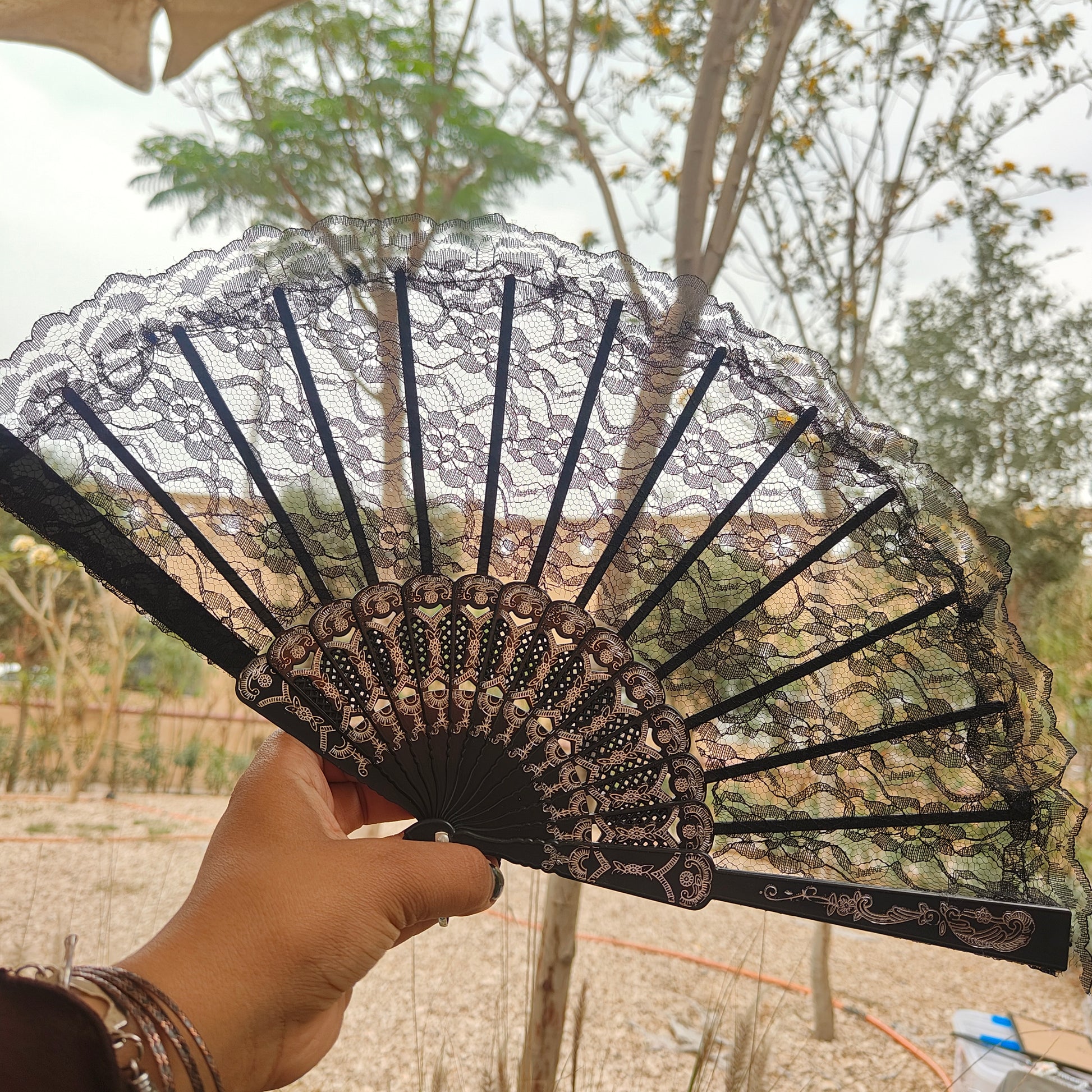 Lace Black Hand Fan
