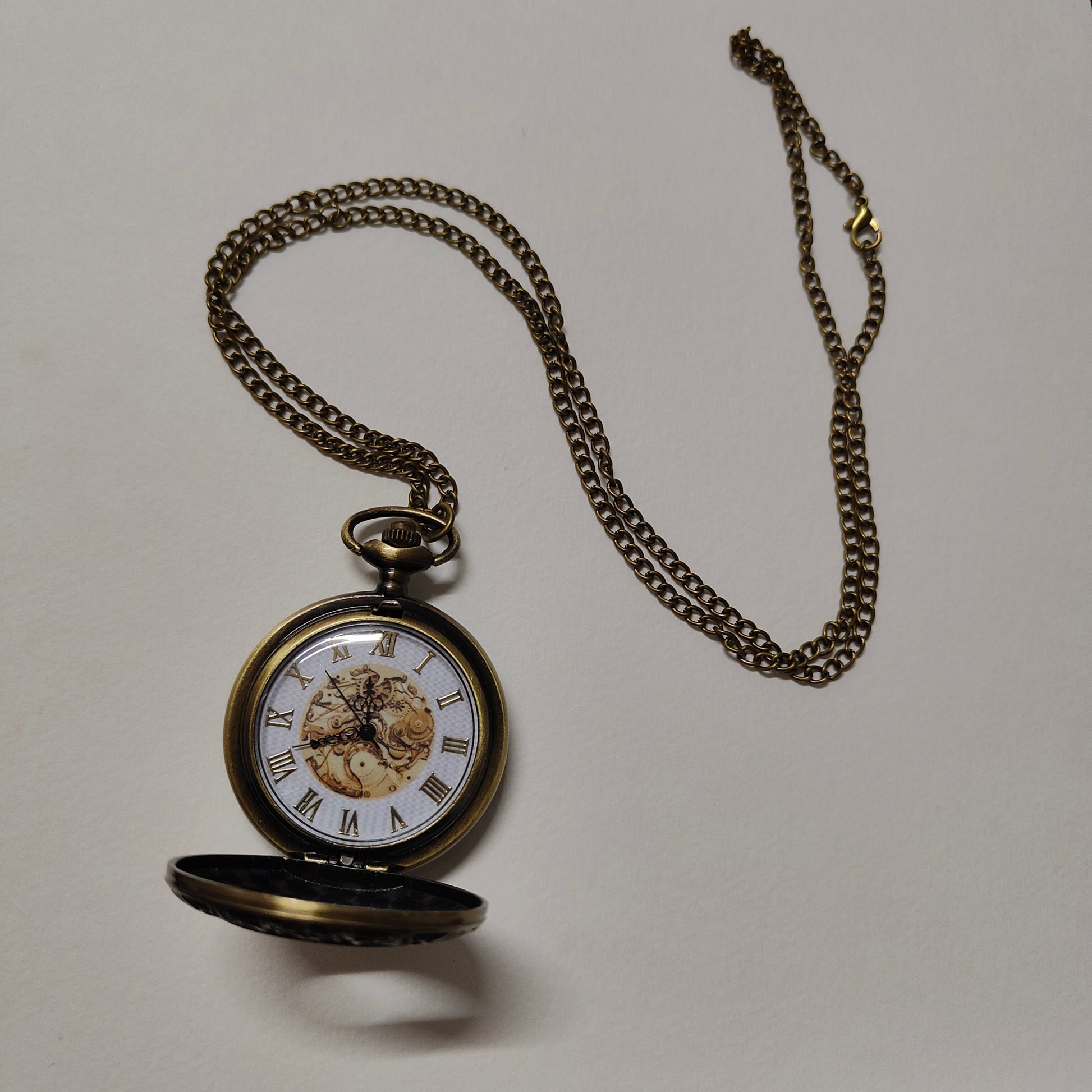 Bronze Pocket Watch Necklace