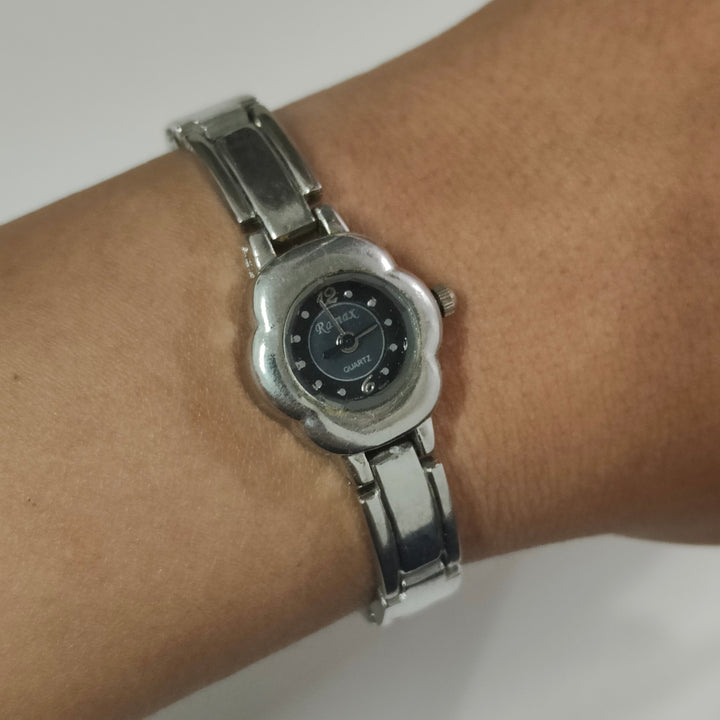 Silver Flower Watch