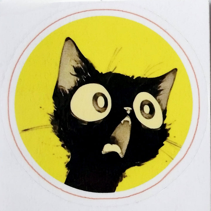 The Black Screaming Cat Sticker