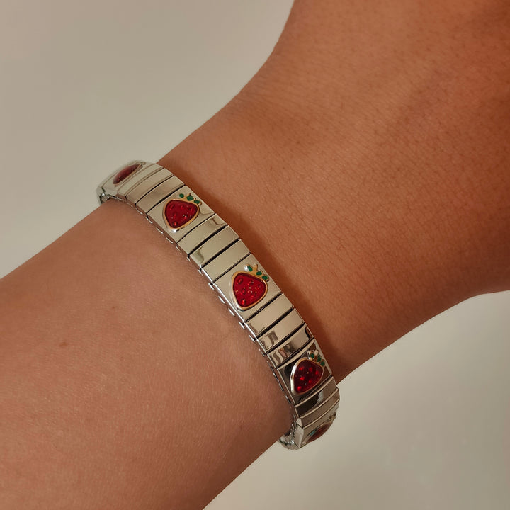 Strawberries Silver Bracelet