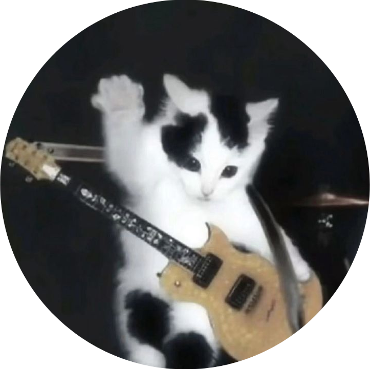 Rock and Roll Cat Button Pin