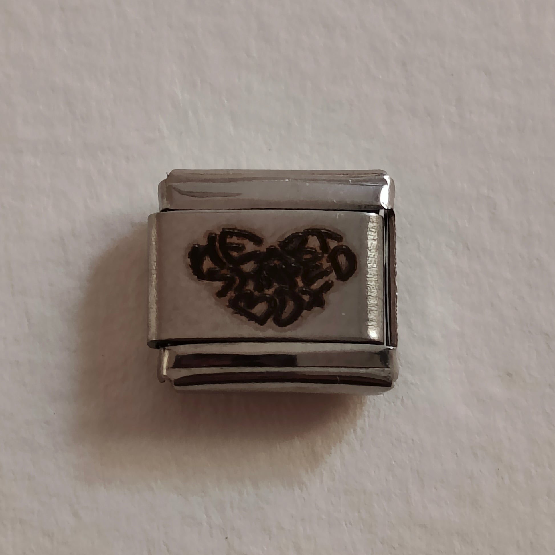 Heart Shaped Box Silver Charm