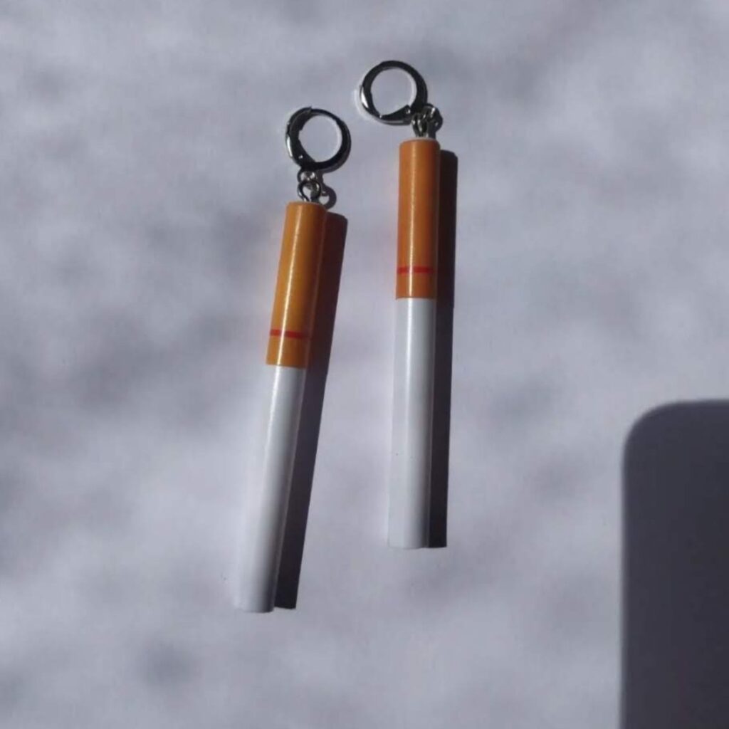 Cigarette earrings