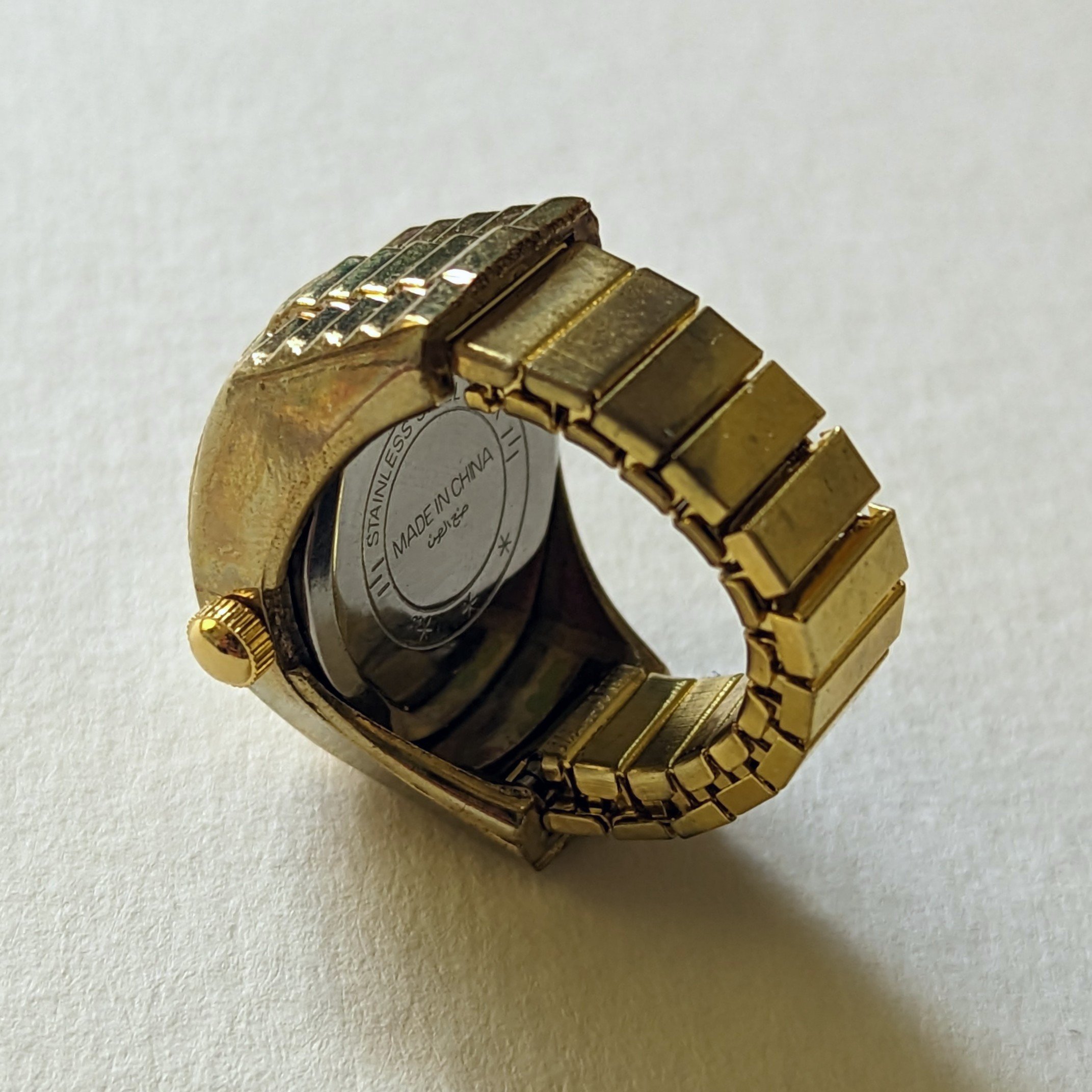 Black Gold Circle Watch Ring