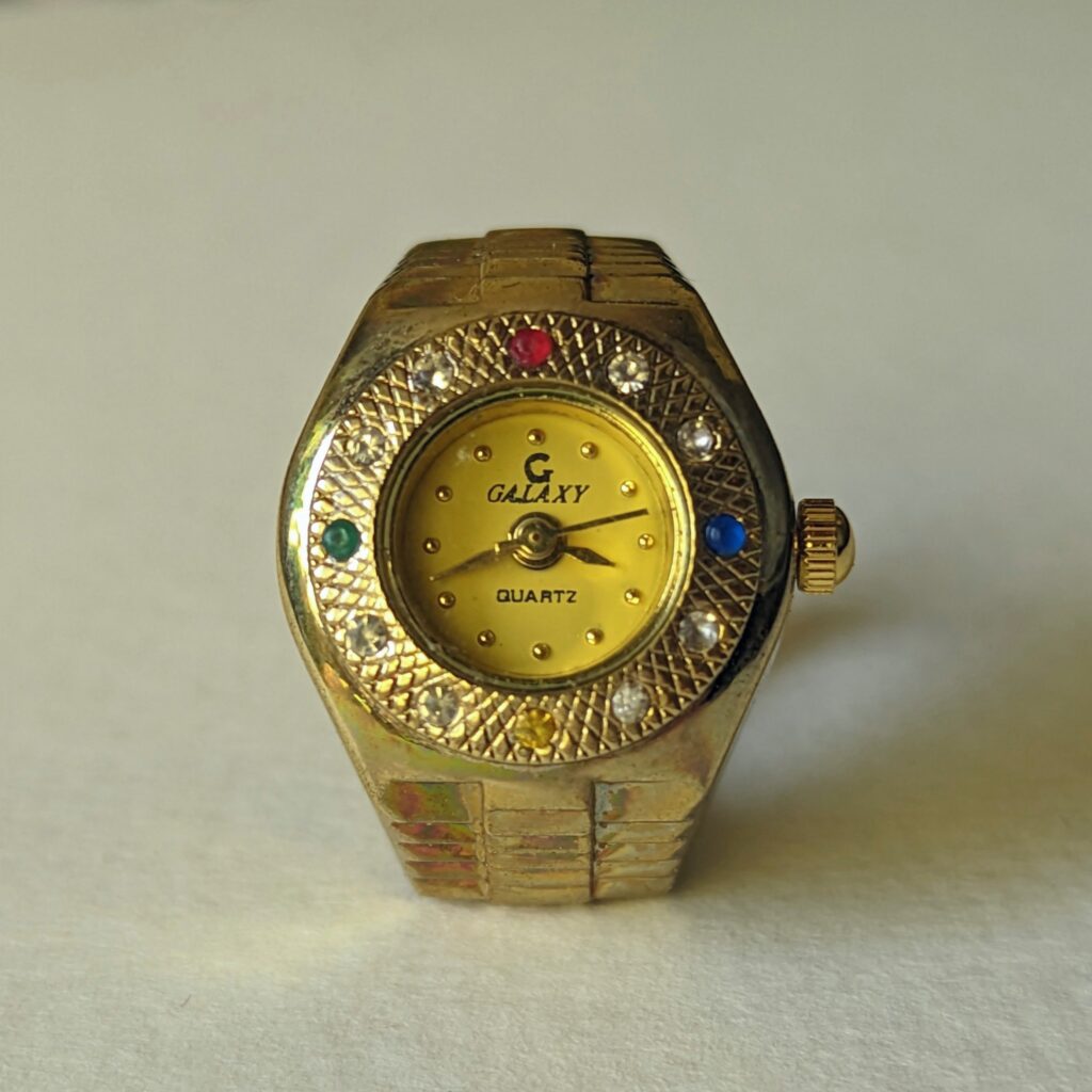 Beige Gold Circle Watch Ring