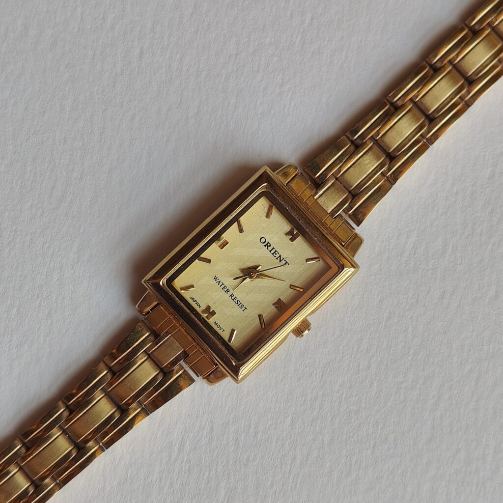 Beige rectangular Orient Watch