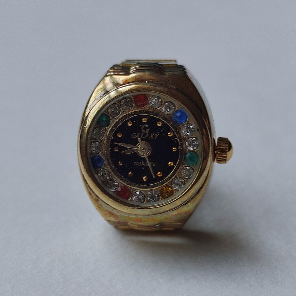 Black Gold Circle Watch Ring -Inner jewels