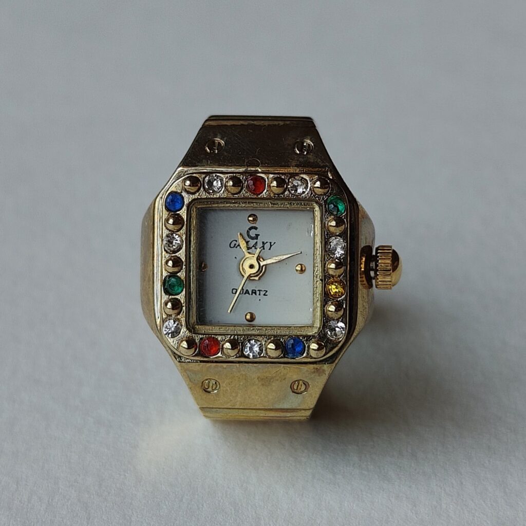 White Gold Square Watch Ring