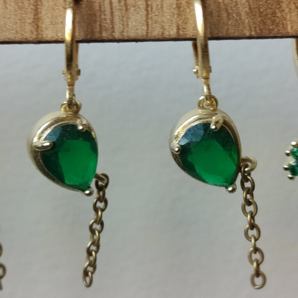 Tear Drop Emerald Earrings