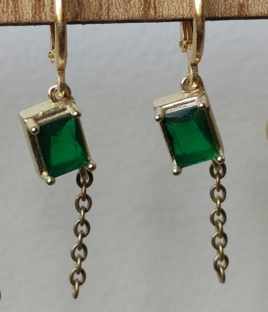 Rectangular Emerald Earrings