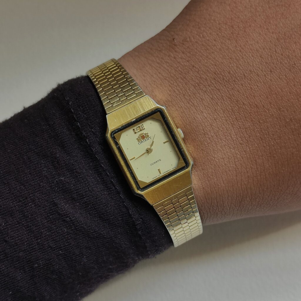 Vintage Black Frame Gold Orient Watch