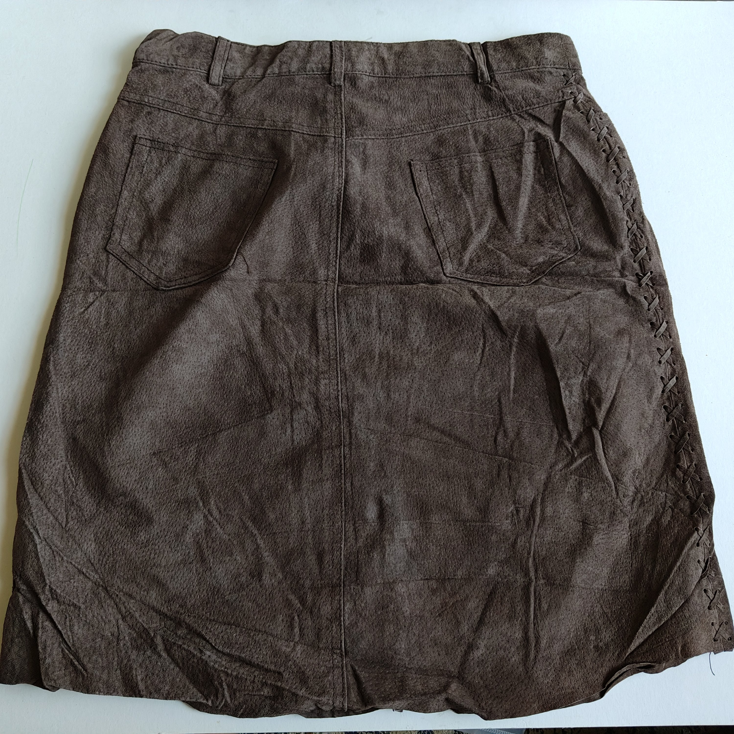 Genuine Leather Brown Skirt